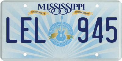 MS license plate LEL945