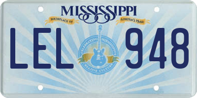 MS license plate LEL948