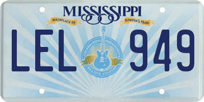 MS license plate LEL949