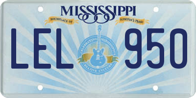 MS license plate LEL950