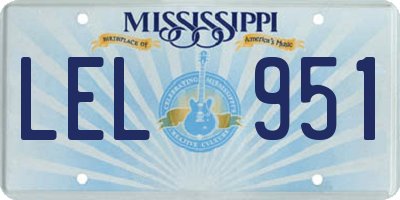 MS license plate LEL951