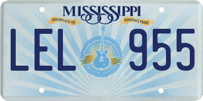 MS license plate LEL955