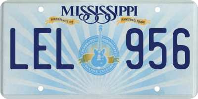MS license plate LEL956