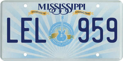 MS license plate LEL959