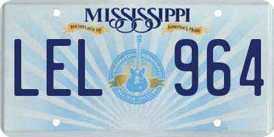 MS license plate LEL964