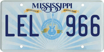 MS license plate LEL966