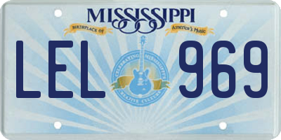 MS license plate LEL969
