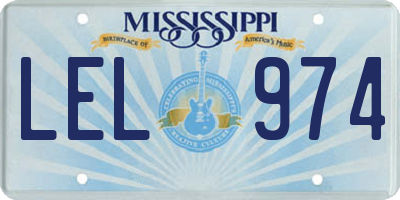MS license plate LEL974