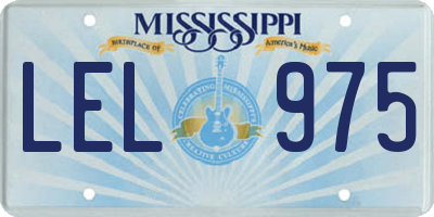 MS license plate LEL975