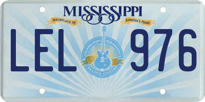 MS license plate LEL976
