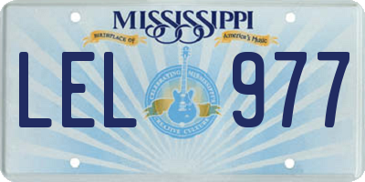 MS license plate LEL977