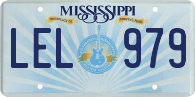 MS license plate LEL979