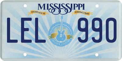 MS license plate LEL990