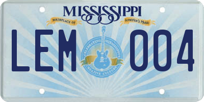 MS license plate LEM004