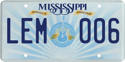 MS license plate LEM006