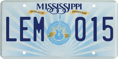 MS license plate LEM015