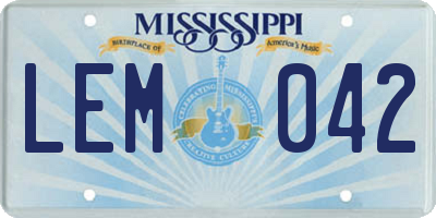 MS license plate LEM042
