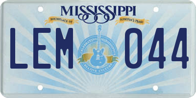 MS license plate LEM044