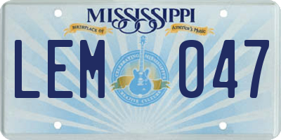 MS license plate LEM047