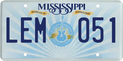 MS license plate LEM051