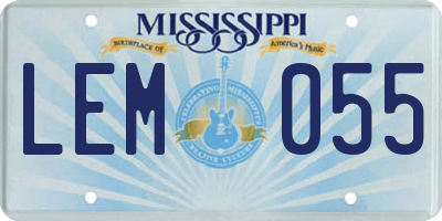 MS license plate LEM055