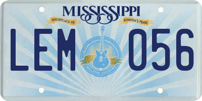 MS license plate LEM056