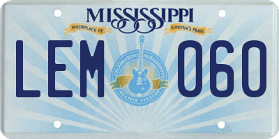 MS license plate LEM060