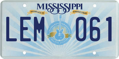 MS license plate LEM061