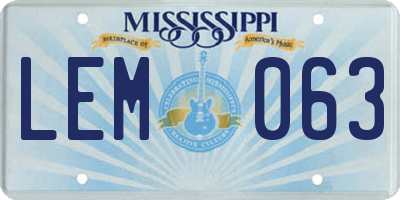 MS license plate LEM063