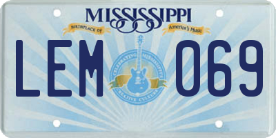 MS license plate LEM069
