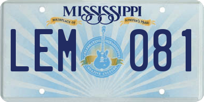 MS license plate LEM081