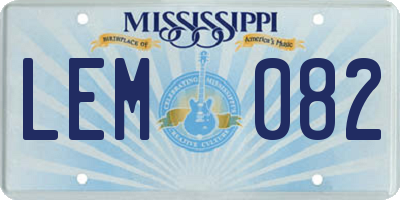 MS license plate LEM082