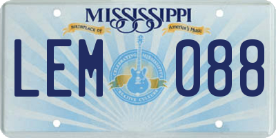 MS license plate LEM088