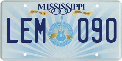 MS license plate LEM090