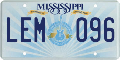 MS license plate LEM096