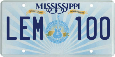 MS license plate LEM100
