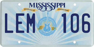MS license plate LEM106