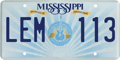 MS license plate LEM113