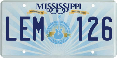MS license plate LEM126