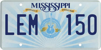 MS license plate LEM150