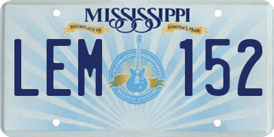 MS license plate LEM152
