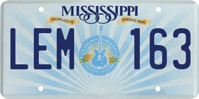 MS license plate LEM163