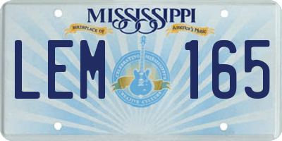 MS license plate LEM165