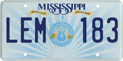 MS license plate LEM183