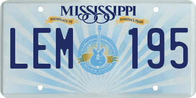 MS license plate LEM195