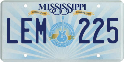 MS license plate LEM225