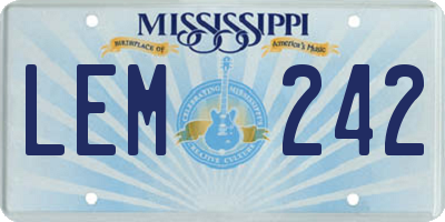 MS license plate LEM242