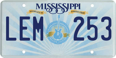 MS license plate LEM253
