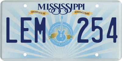 MS license plate LEM254
