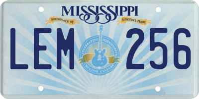 MS license plate LEM256